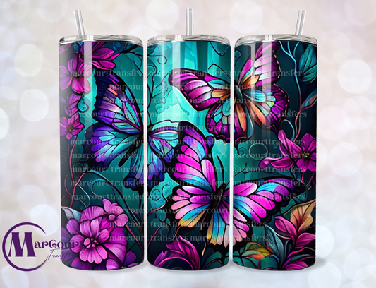 BRIGHT BUTTEFLIES-SKINNY TUMBLER TRANSFER