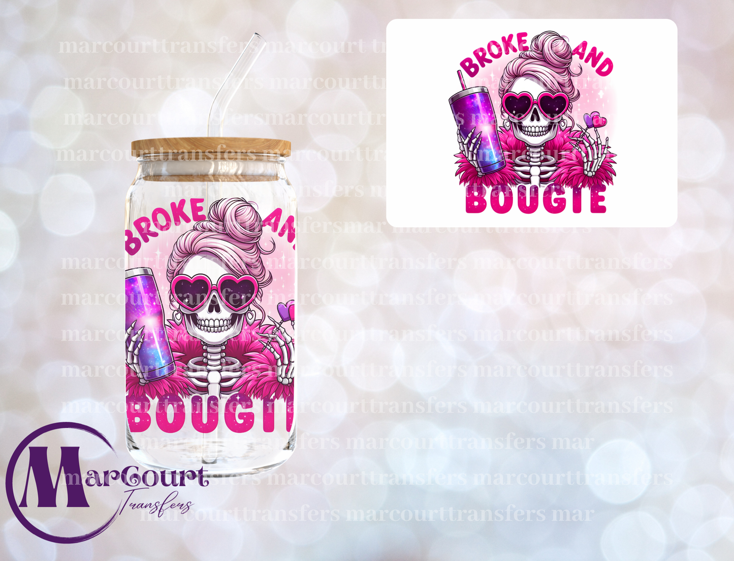 BROKE AND BOUGIE-DECAL-UV DTF CUP WRAP