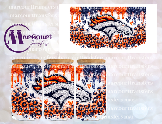 BRONCOS CHEETAH DRIP-16 0Z-UV DTF CUP WRAP