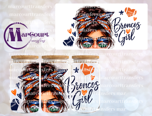 BRONCOS GIRL-16 0Z-UV DTF CUP WRAP