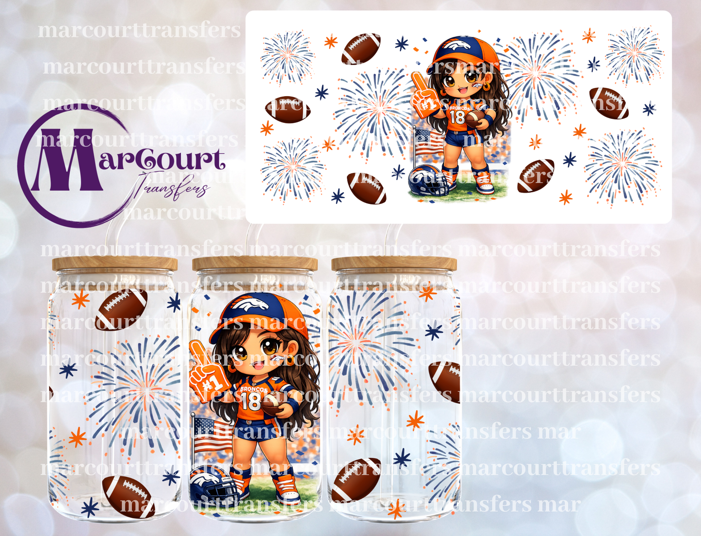 BRONCOS GIRL 2-16 0Z-UV DTF CUP WRAP