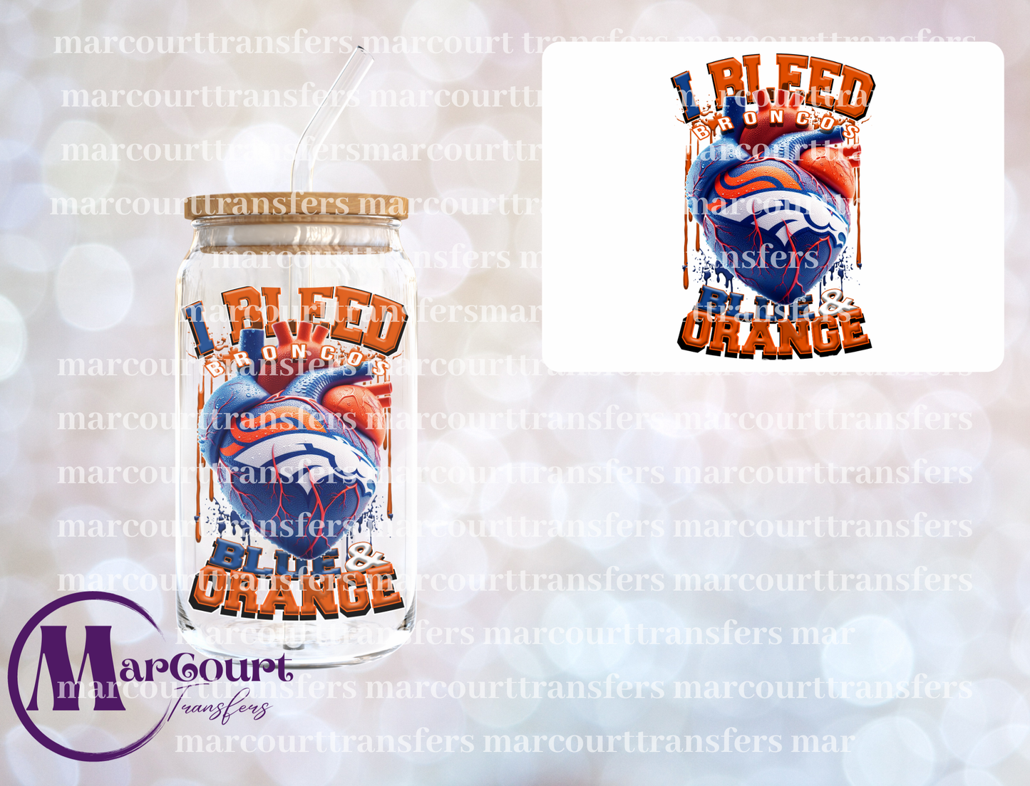 BRONCOS I BLEED BLUE AND ORANGE-DECAL-UV DTF CUP WRAP