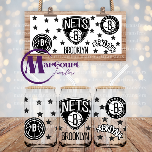 BROOKLYN NETS-16 0Z-UV DTF CUP WRAP