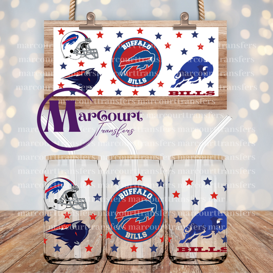 BUFFALO BILLS-16 OZ- UV DTF CUP WRAP