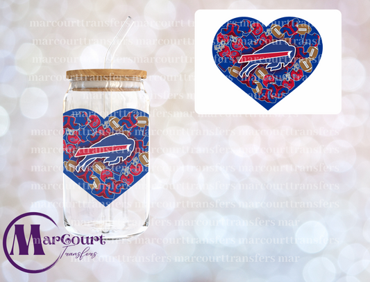 BUFFALO BILLS HEART DECAL-UV DTF CUP WRAP