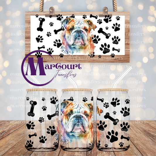 ENGLISH BULLDOG Pastel -16 0Z-UV DTF CUP WRAP