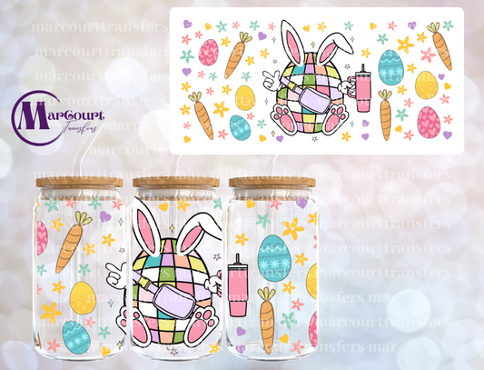 BUNNY EGG WITH TUMBLER-16 0Z-UV DTF CUP WRAP