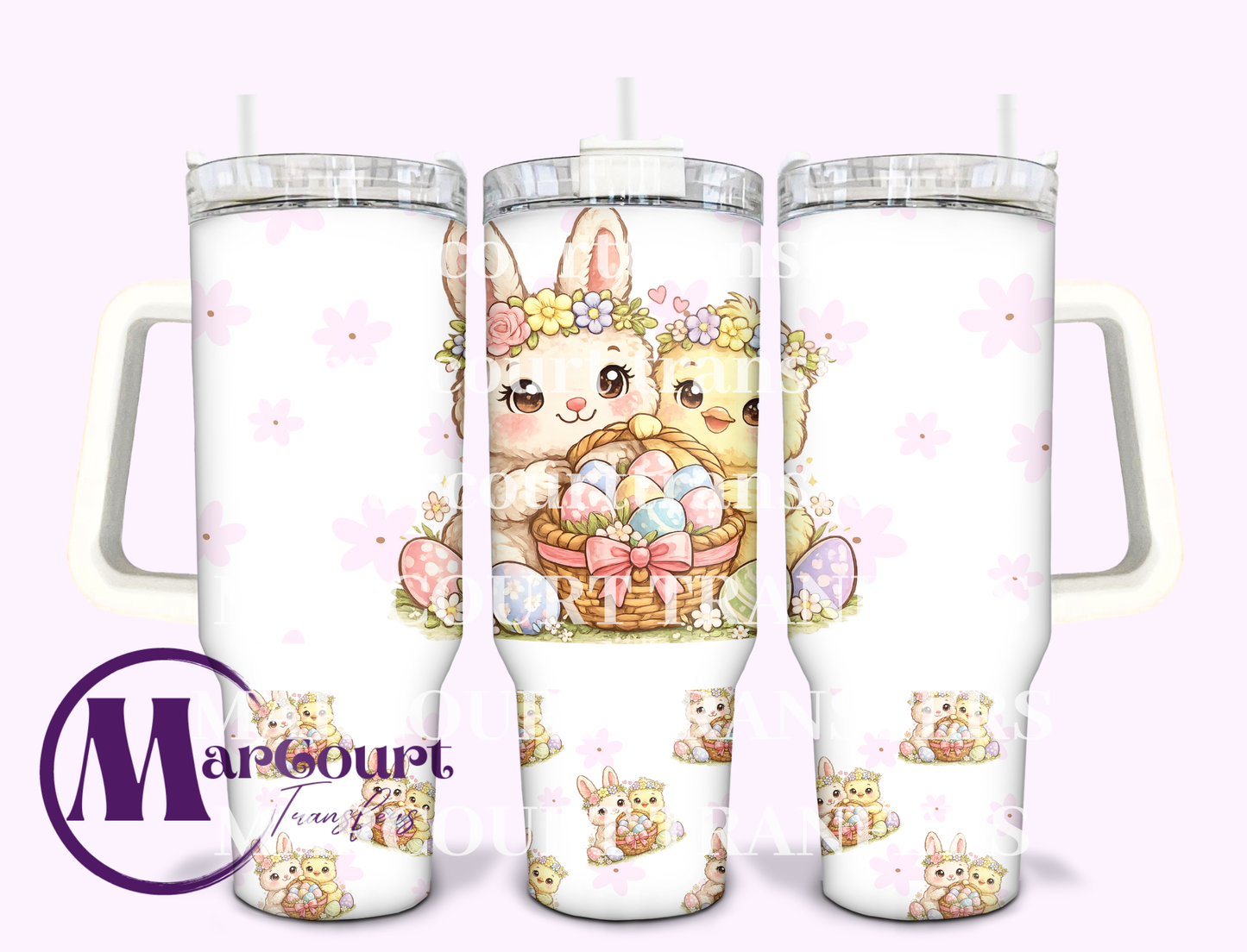 BUNNY AND CHICK-40 0Z-UV DTF CUP WRAP