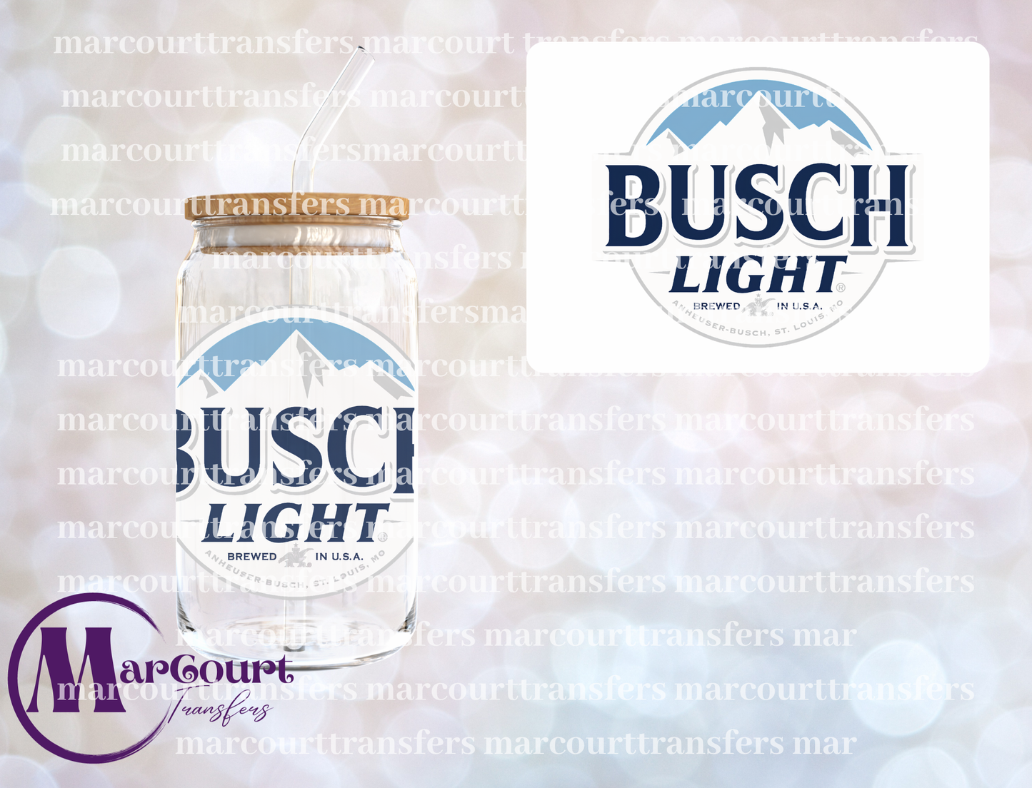 BUSCH LIGHT BLUE-UV DTF CUP WRAP