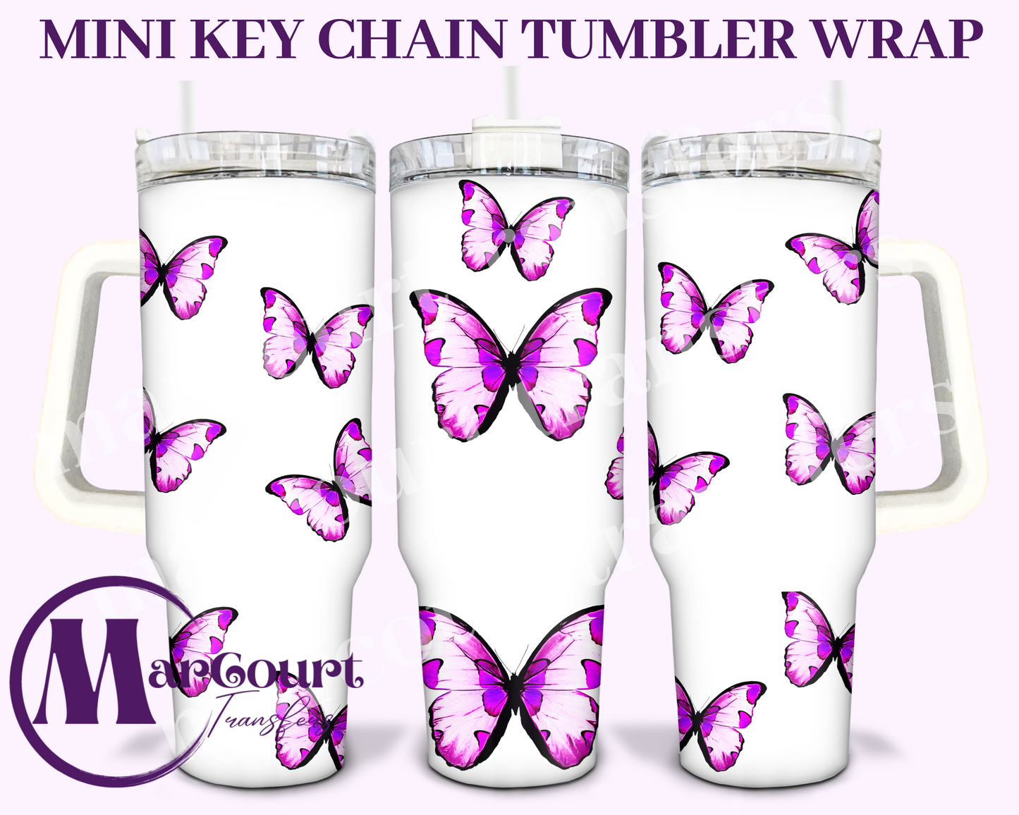 BUTTERFLIES-MINI TUMBLER KEYCHAIN WRAP