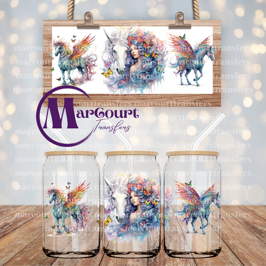 BUTTERLFY FAIRY WITH PEGASUS-16 0Z-UV DTF CUP WRAP