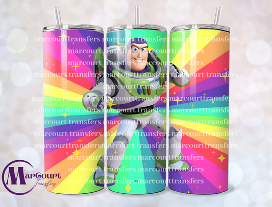 BUZZ RAINBOW COLORS-SKINNY TUMBLER TRANSFER