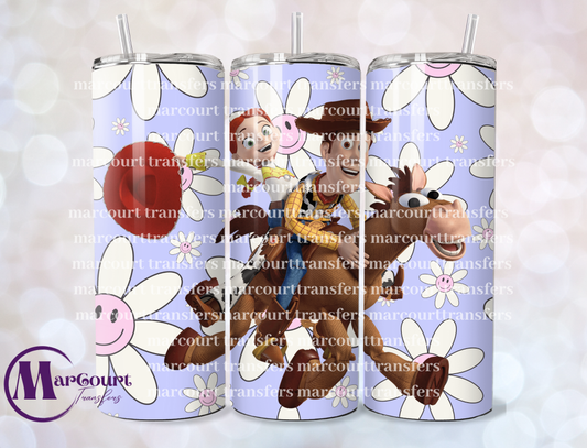 BUZZ AND JESSIE DAISIES-SKINNY TUMBLER TRANSFER