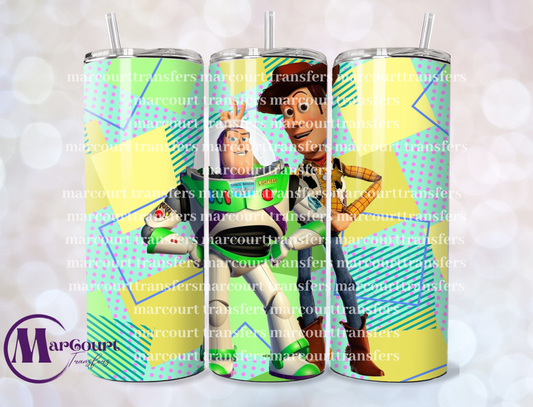 BUZZ AND WOODY YELLOW BLUE AND GREEN-SKINNY TUMBLER TRANSFER
