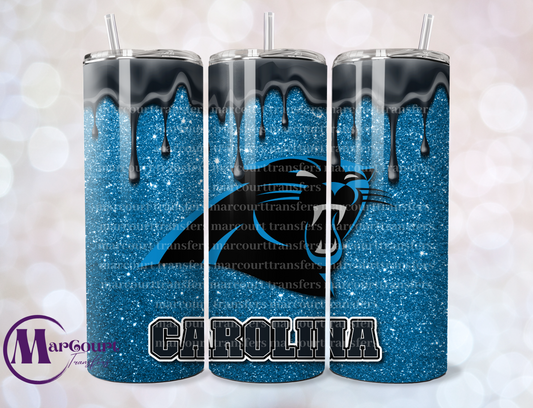 CAROLINA PANTHERS DRIP-20-SKINNY SUBLIMATION TUMBLER TRANSFER