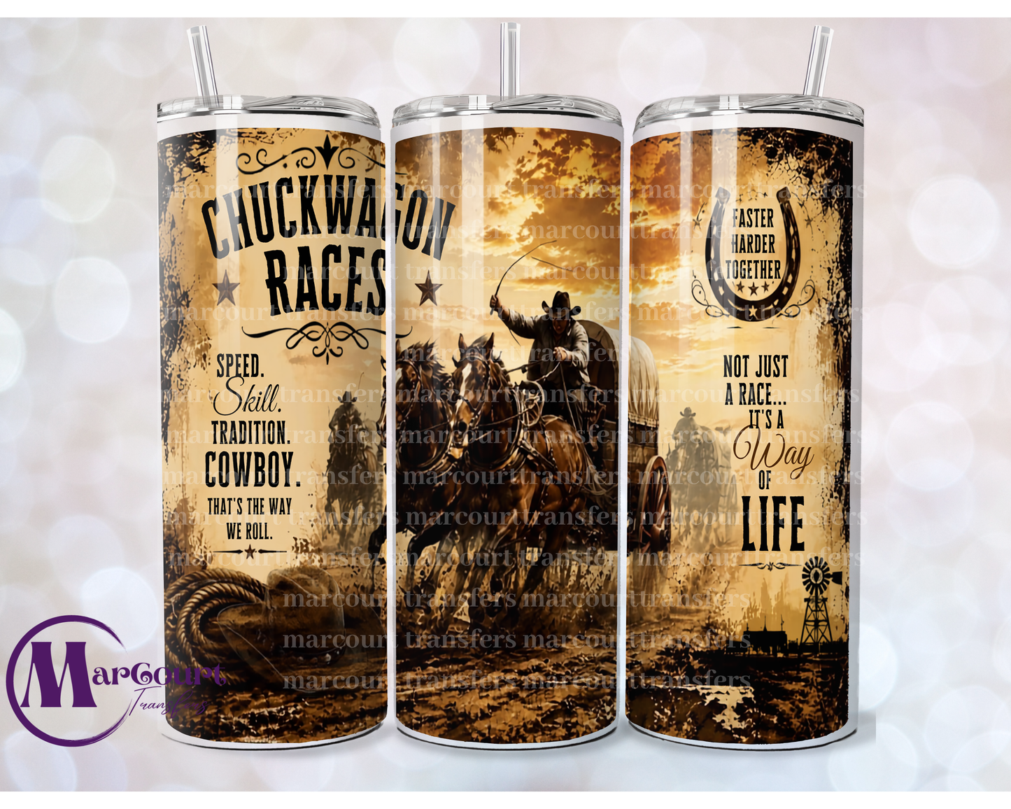 CHUCKWAGON RACES-SKINNY TUMBLER TRANSFER (SUBLIMATION)