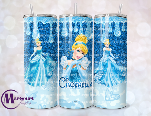 CINDERELLA GLITTER 1 20-SKINNY TUMBLER TRANSFER