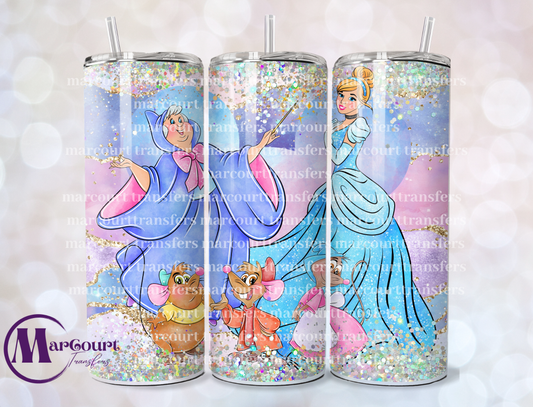 CINDERELLA GLITTER 2 20-SKINNY TUMBLER TRANSFER