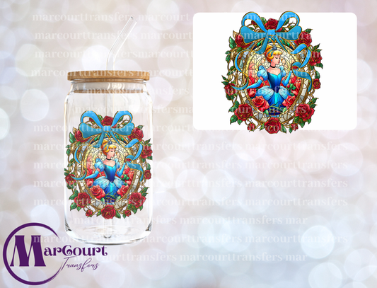 CINDERELLA ROSES MIRROR -DECAL-UV DTF CUP WRAP