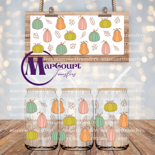 COLORFUL PUMPKINS-16 0Z-UV DTF CUP WRAP