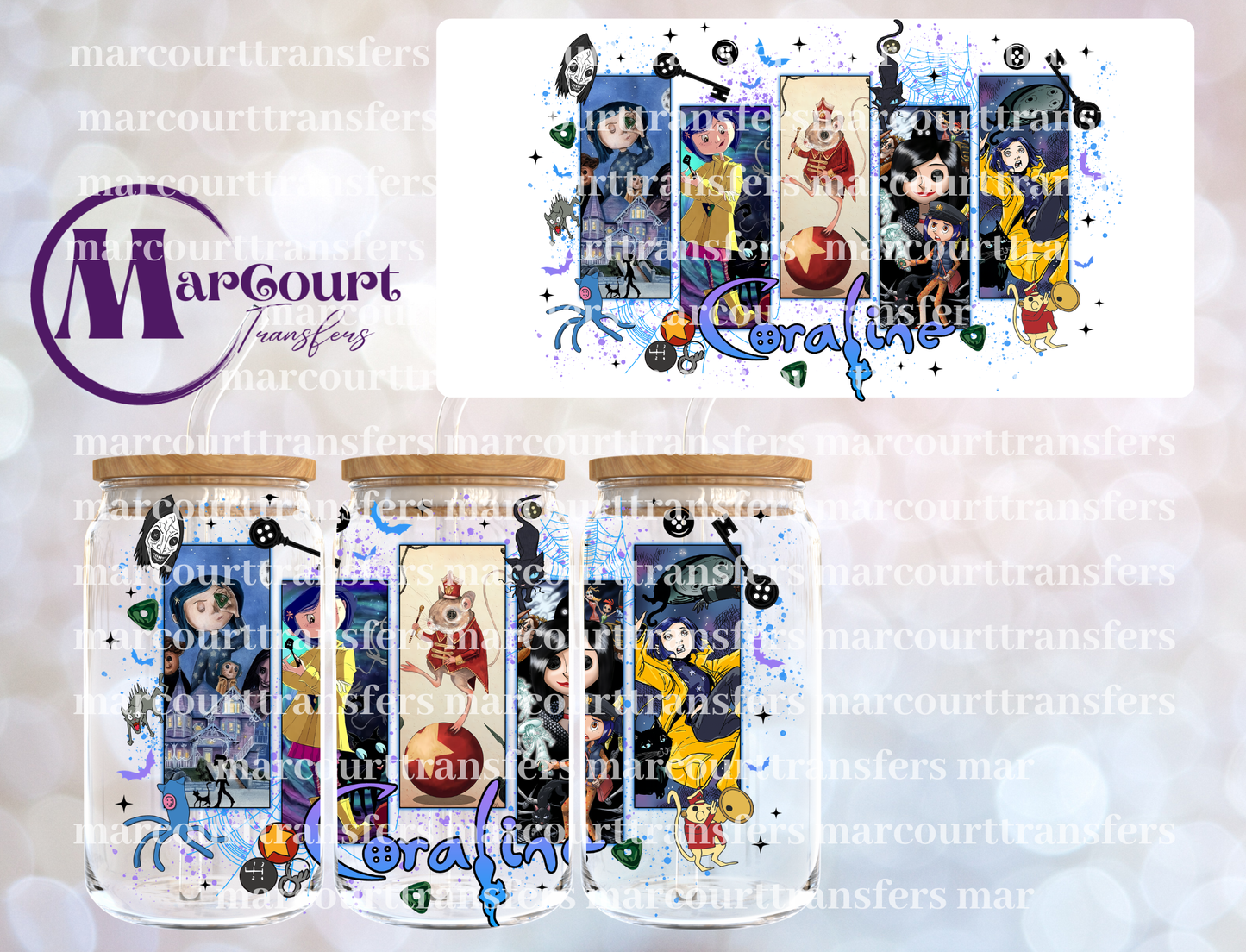 CORALINE 3-16 0Z-UV DTF CUP WRAP