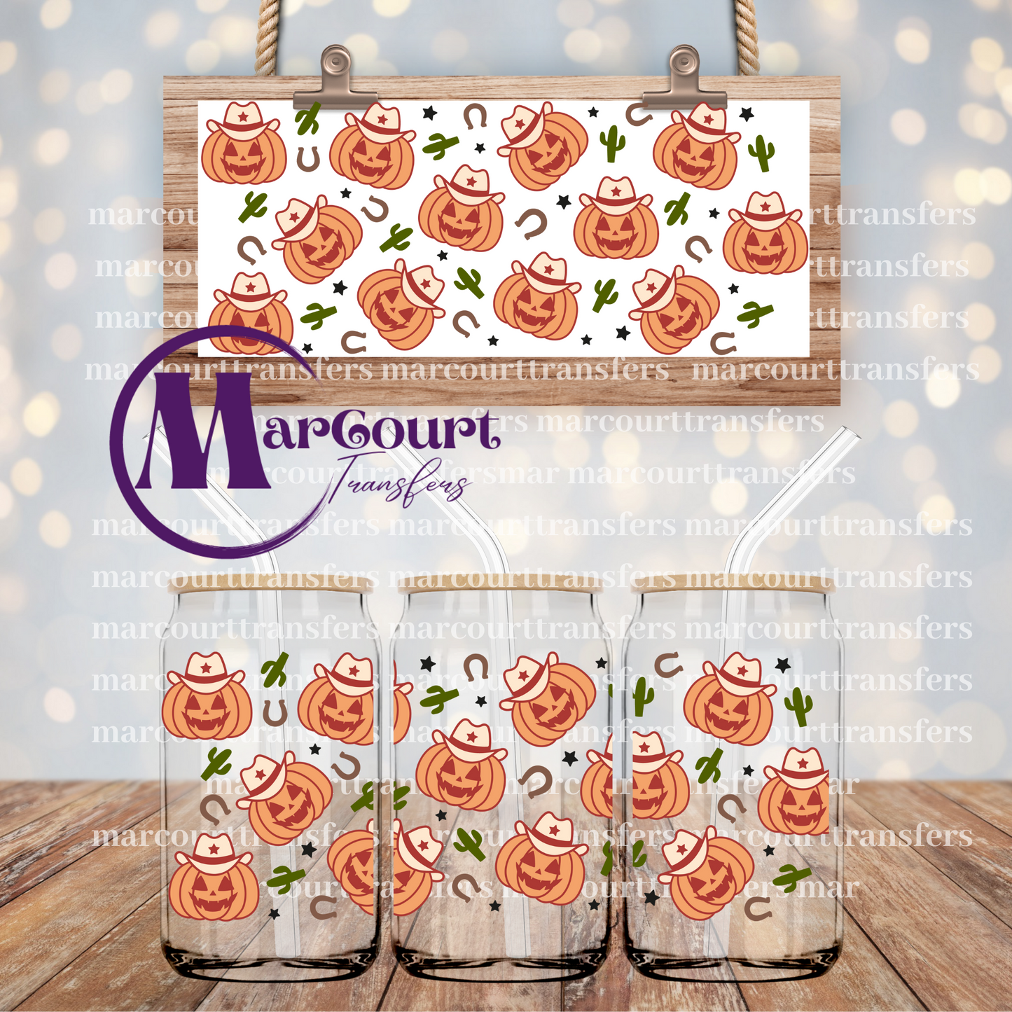 COWBOY PUMPKINS-16 0Z-UV DTF CUP WRAP