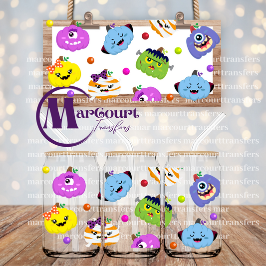 CUTE PUMPKIN MONSTERS-16 0Z-UV DTF CUP WRAP