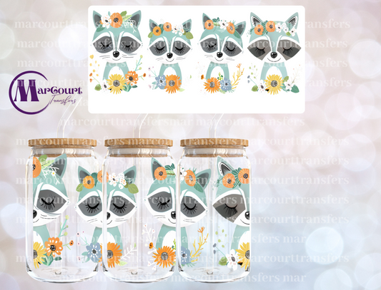 CUTE RACCOONS-16 0Z-UV DTF CUP WRAP