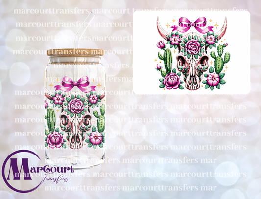 CACTUS ROSE SKULL-UV DTF CUP WRAP