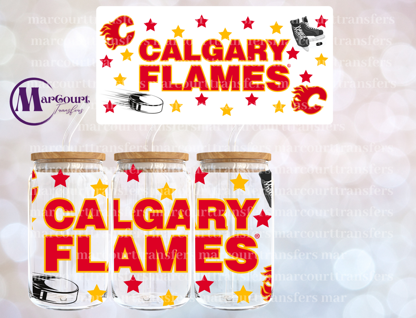 CALGARY FLAMES-16 0Z-UV DTF CUP WRAP