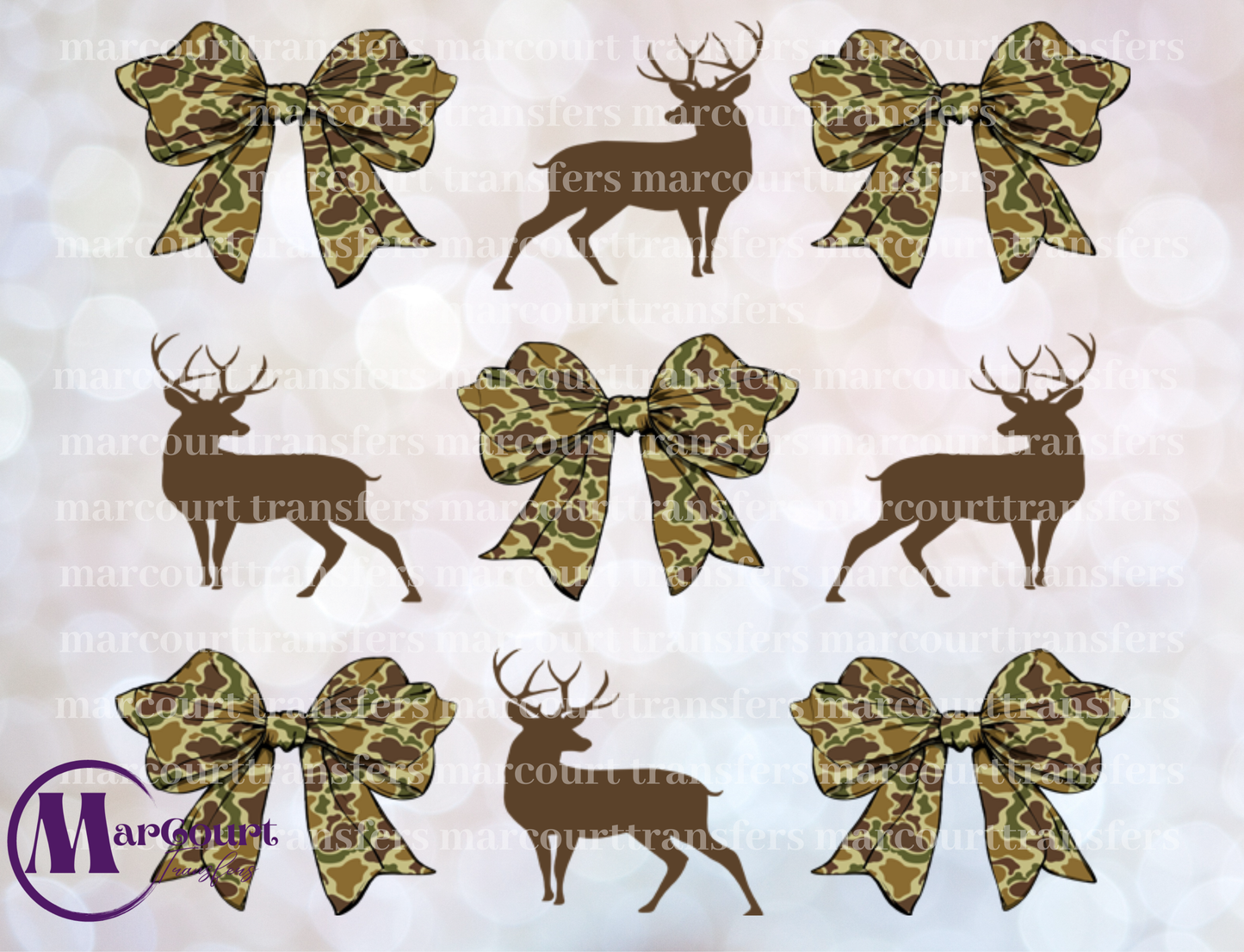 CAMO BOW AND DEER ELEMENTS