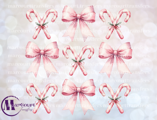 CANDY CANE AND BOWS PINK ELEMENTS