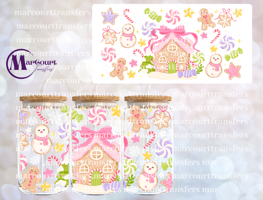 CANDY COTTAGE CHRISTMAS-16 0Z-UV DTF CUP WRAP