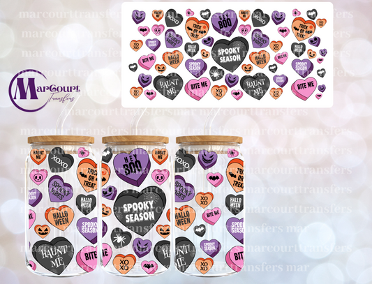 HALLOWEEN CANDY HEARTS 2 -16 0Z-UV DTF CUP WRAP