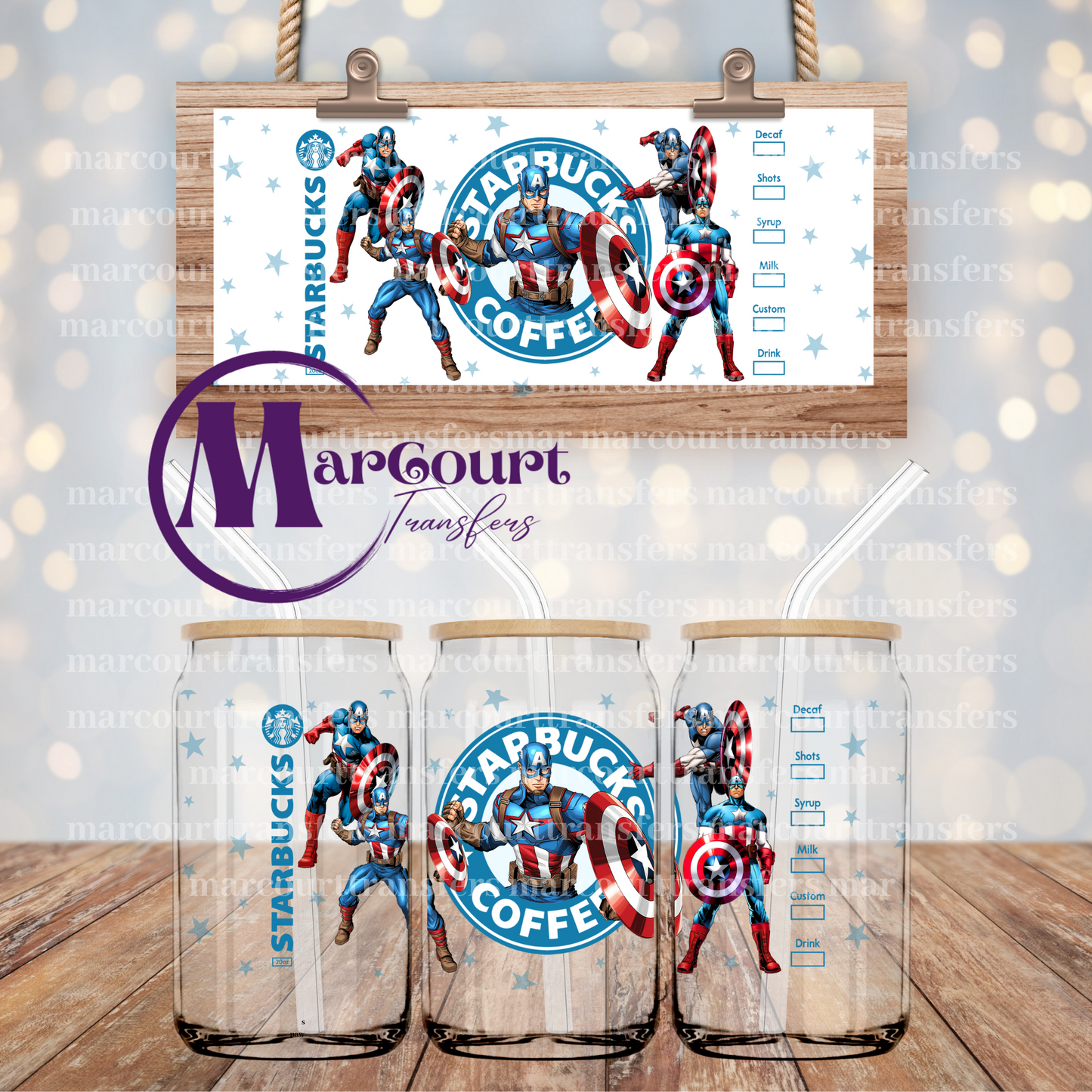 CAPTAIN AMERICA-16 0Z-UV DTF CUP WRAP