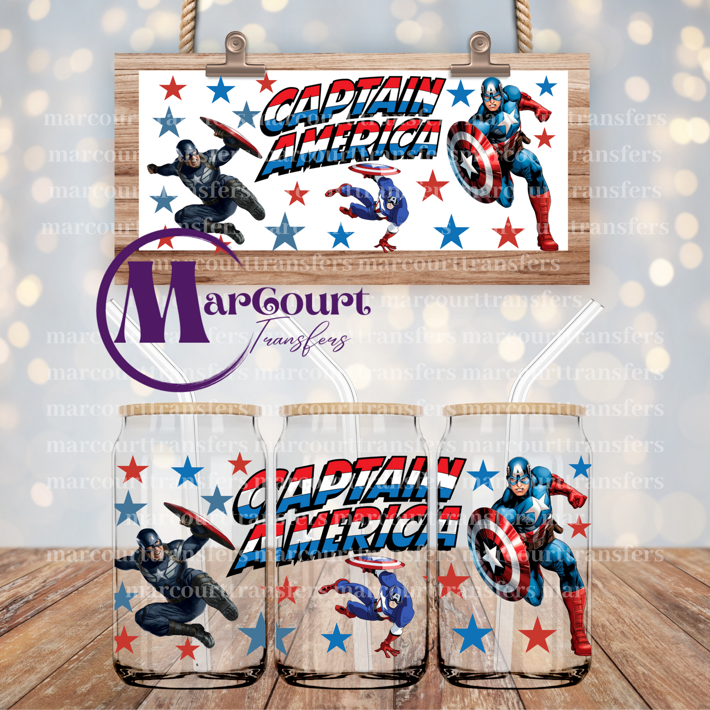 CAPTAIN AMERICA 2-16 0Z-UV DTF CUP WRAP