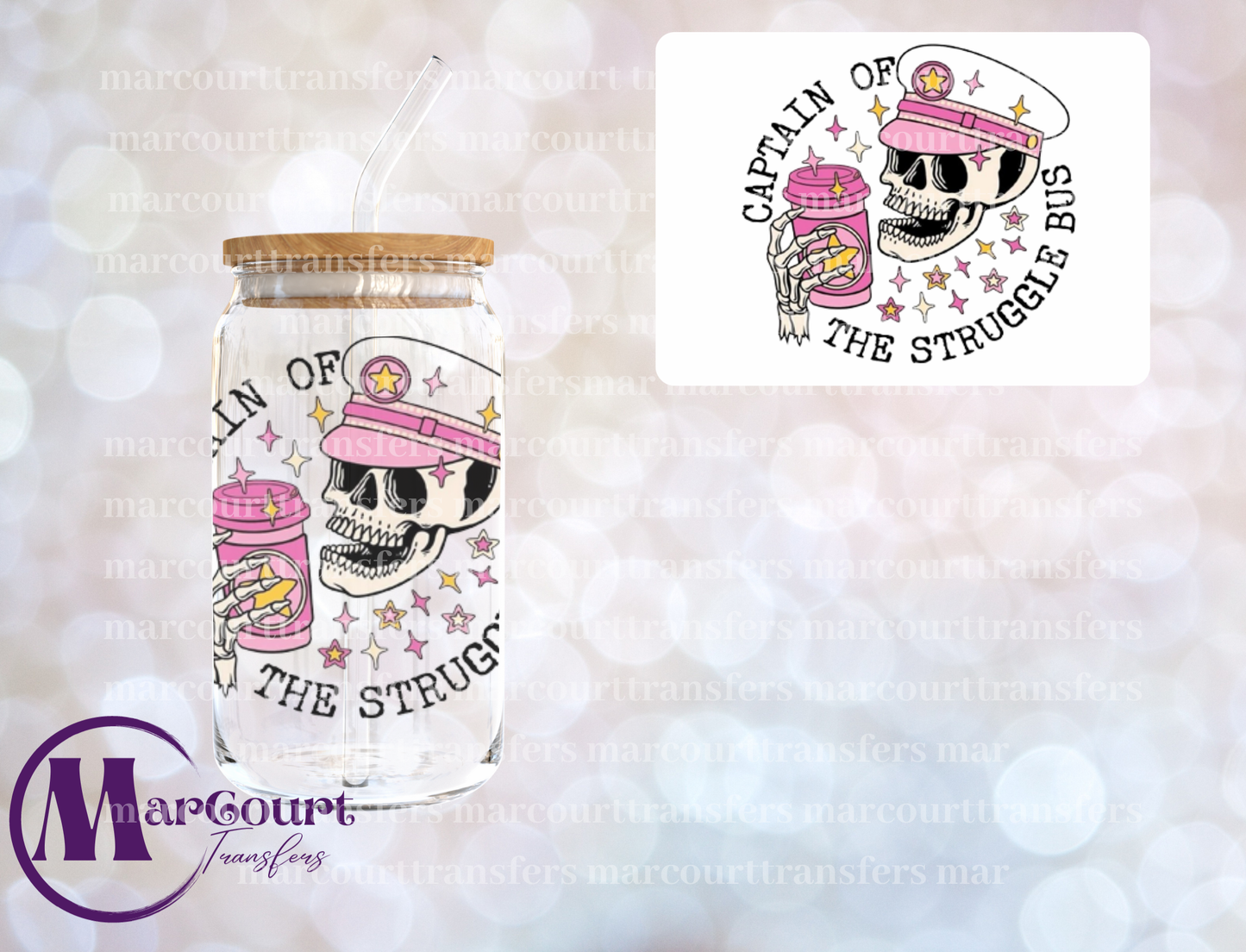 CAPTAIN OF THE STRUGGLE BUS-DECAL-UV DTF CUP WRAP