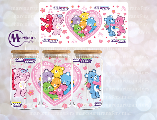 CARE BEAR VALENTINE-16 0Z-UV DTF CUP WRAP