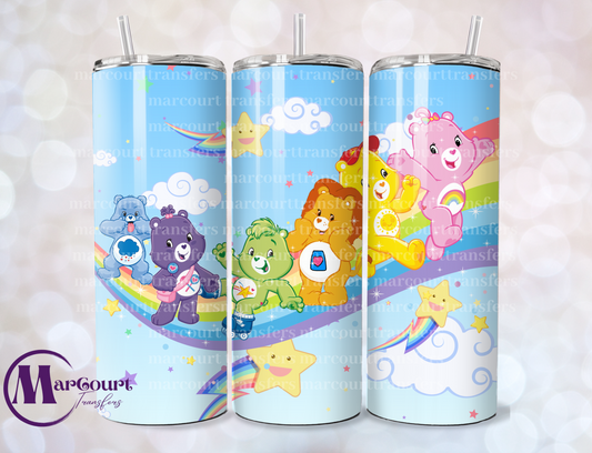 CARE BEARS ON RAINBOW-SKINNY TUMBLER TRANSFER