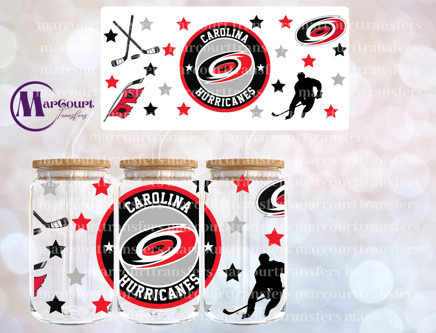 CAROLINA HURRICANES-16 0Z-UV DTF CUP WRAP