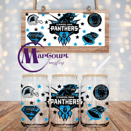 CAROLINA PANTHERS-16 OZ- UV DTF CUP WRAP