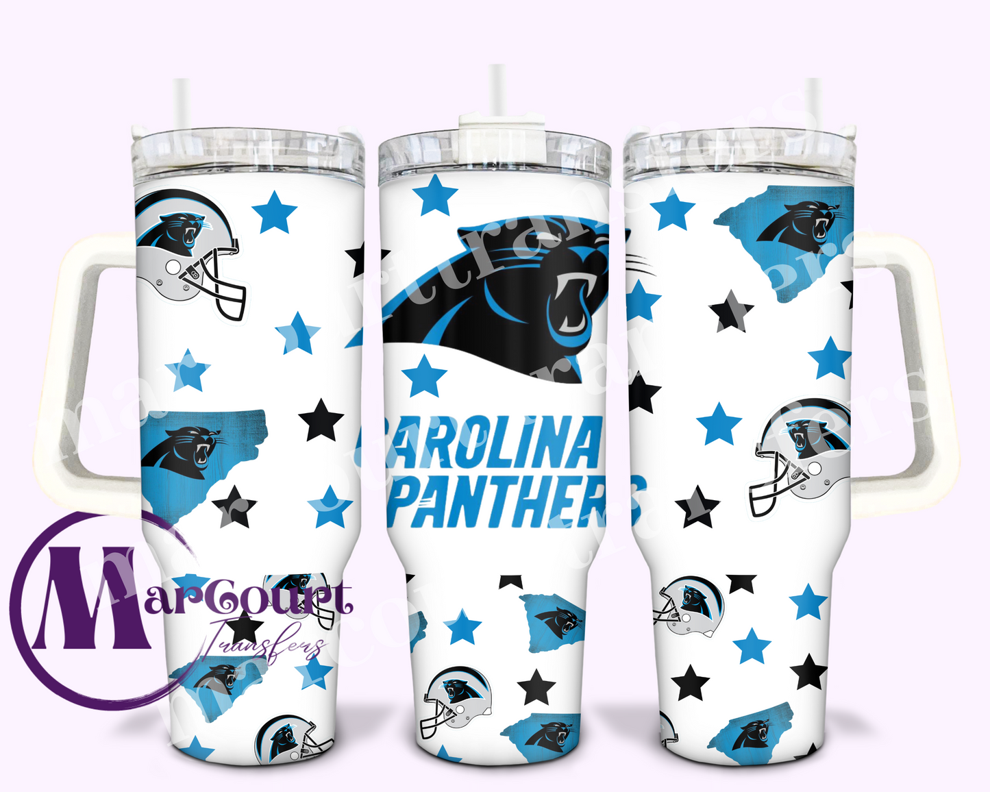 CAROLINA PANTHERS-40 0Z-UV DTF CUP WRAP