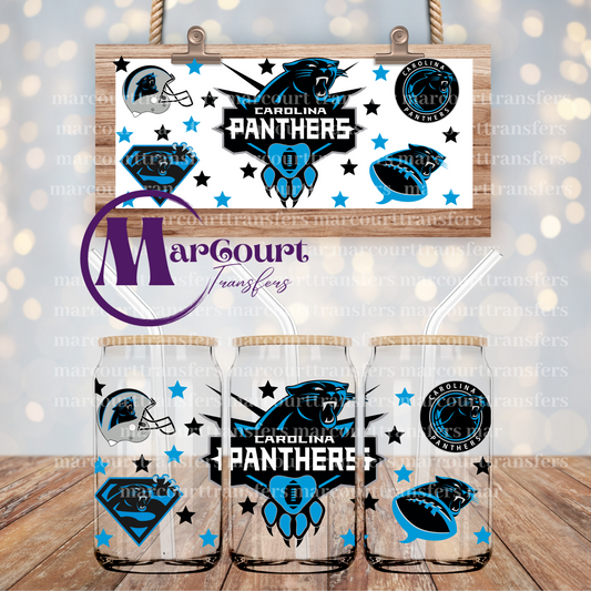 CAROLINA PANTHERS-16 0Z-UV DTF CUP WRAP