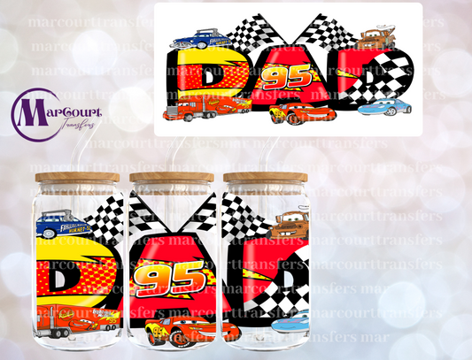 CARS DAD-16 0Z-UV DTF CUP WRAP