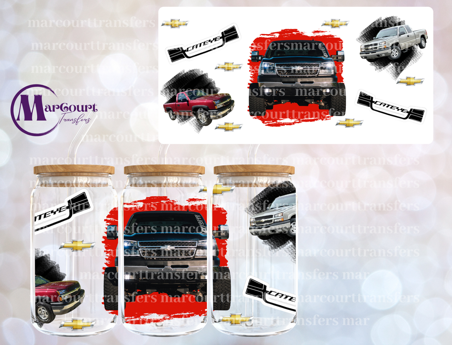 CAT EYE CHEVY-16 0Z-UV DTF CUP WRAP