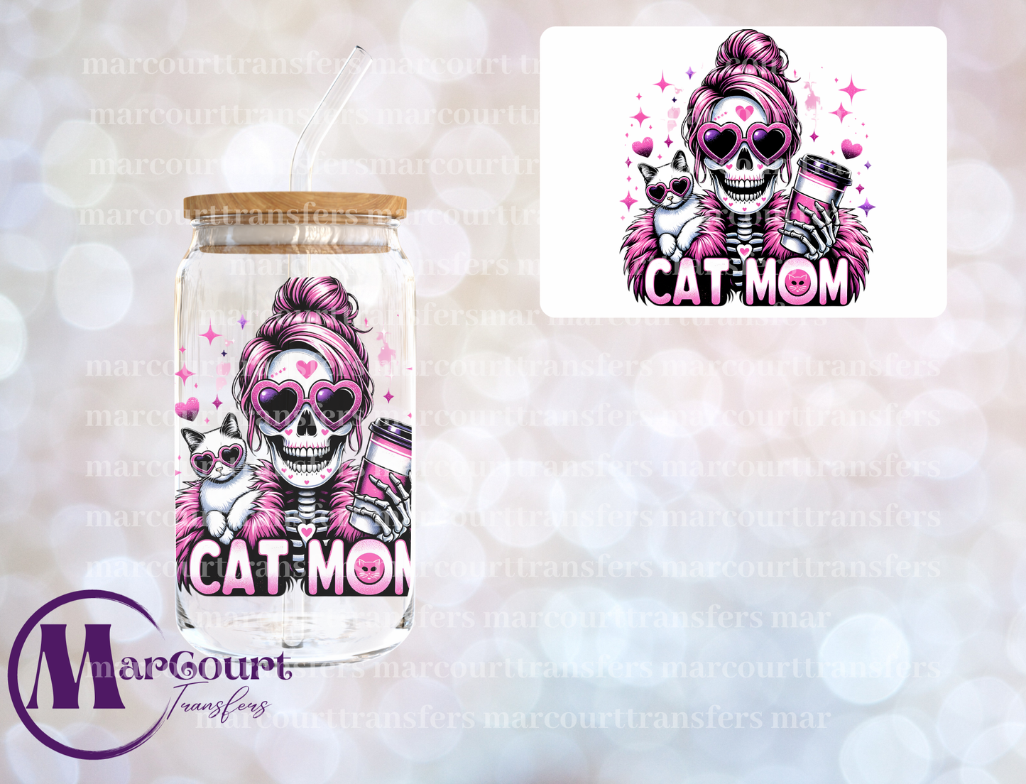 CAT MOM SKELLY-DECAL-UV DTF CUP WRAP