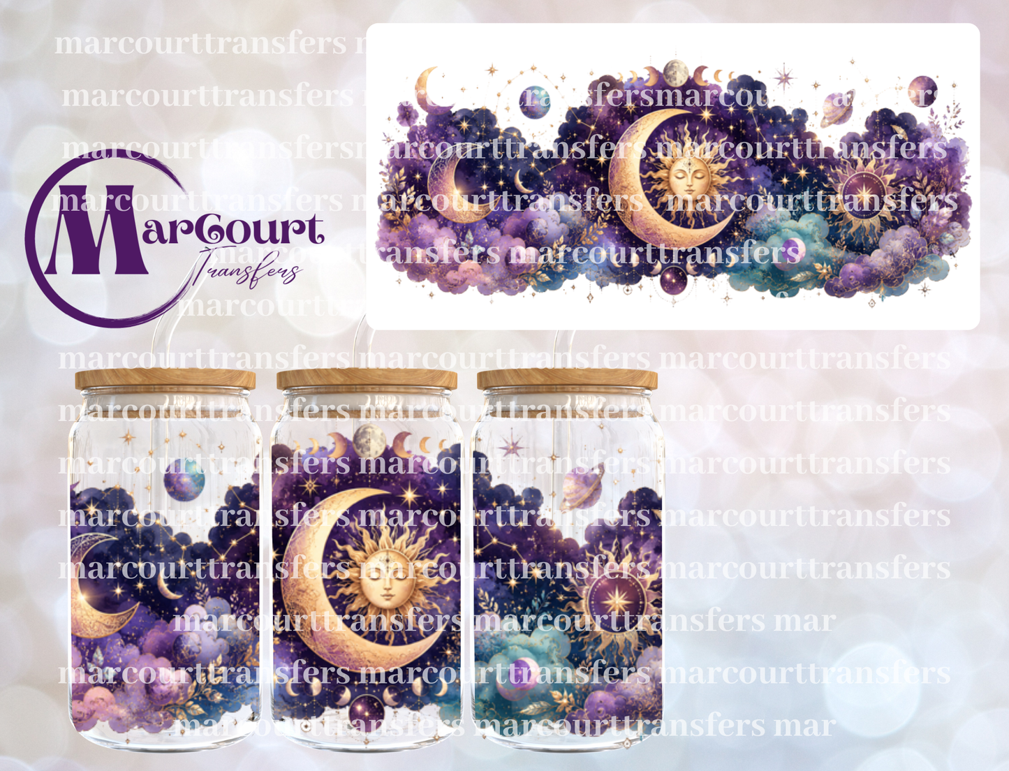 CELESTIAL MOONLIGHT-16 0Z-UV DTF CUP WRAP