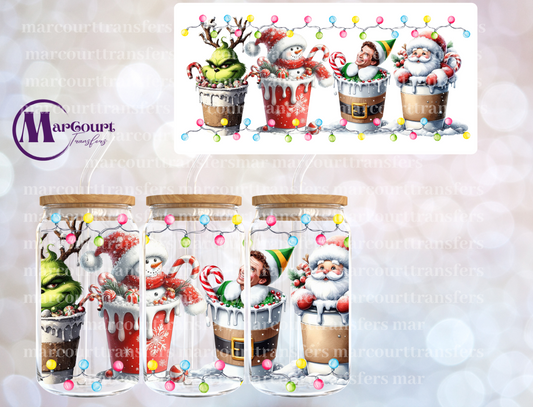 CHARACTER CHRISTMAS COFFEE-16 0Z-UV DTF CUP WRAP