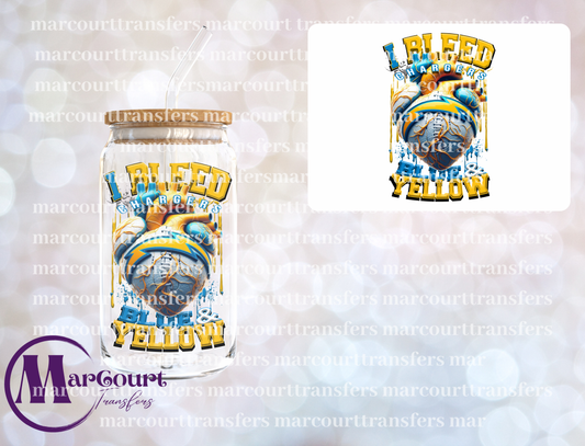CHARGERS I BLEED BLUE AND YELLOW-DECAL-UV DTF CUP WRAP