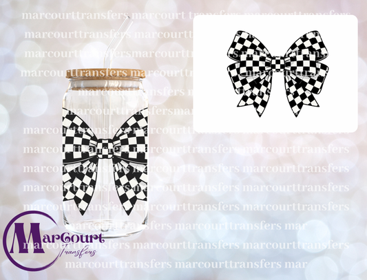 CHECKERED BOW-UV DTF CUP WRAP